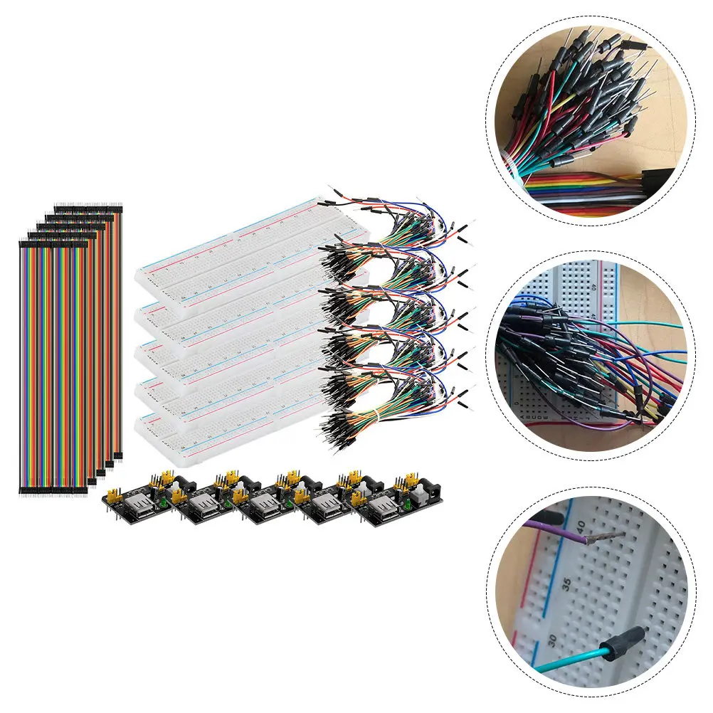 830 Point Breadboard Kit Includes Power Supply Module 5V 3.3V Compatible Breadboard Jumper Wires Set for Circuit Experiments
830 Point Breadboard Kit Includes Power Supply Module 5V 3.3V Compatible Breadboard Jumper Wires Set for Circuit Experiments