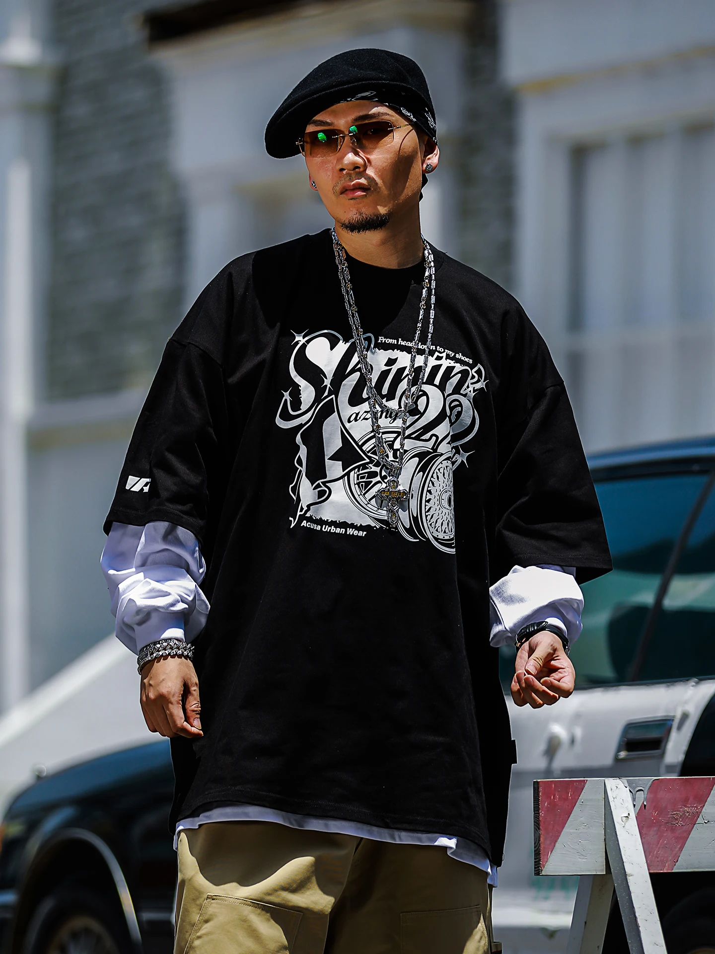 Acusa Creative Print Loose Short Sleeve T-Shirt Small Collar Men's Summer Casual Cotton Top Hip Hop Style Car Hub Cap Flag
Acusa Creative Print Loose Short Sleeve T-Shirt Small Collar Men's Summer Casual Cotton Top Hip Hop Style Car Hub Cap Flag