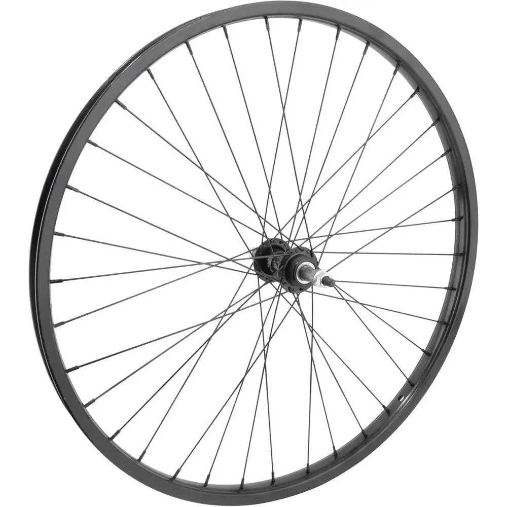 26 5/6/7/8-Speed Rear Bicycle Wheel, 36-Spoke Steel Rim, Bolt-On Axle, Black
26 5/6/7/8-Speed Rear Bicycle Wheel, 36-Spoke Steel Rim, Bolt-On Axle, Black