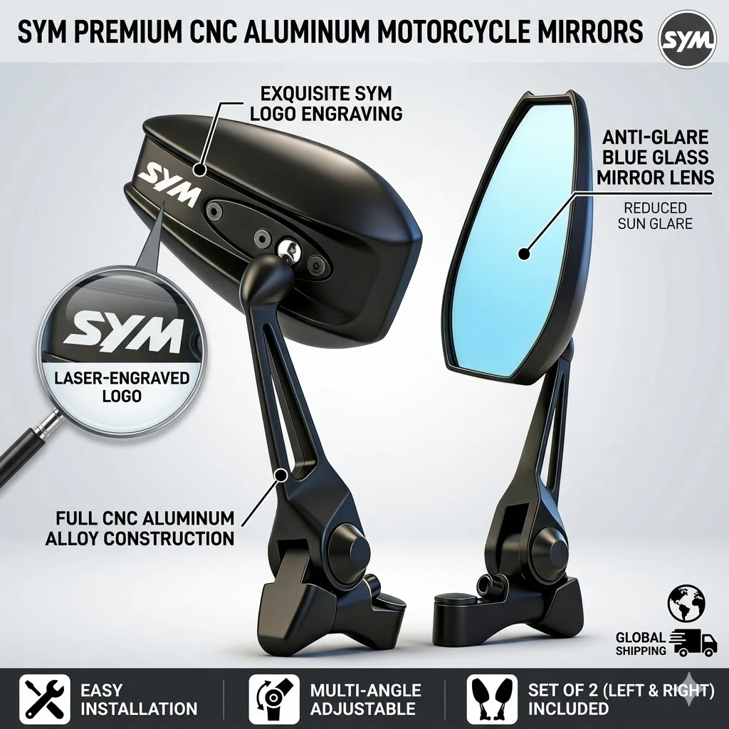 Universal CNC Aluminum Motorcycle Rearview Mirrors, Anti-glare Mirror For SYM CRUISYM 125 180 300 GTS 250i 300i Maxsym
Universal CNC Aluminum Motorcycle Rearview Mirrors, Anti-glare Mirror For SYM CRUISYM 125 180 300 GTS 250i 300i Maxsym