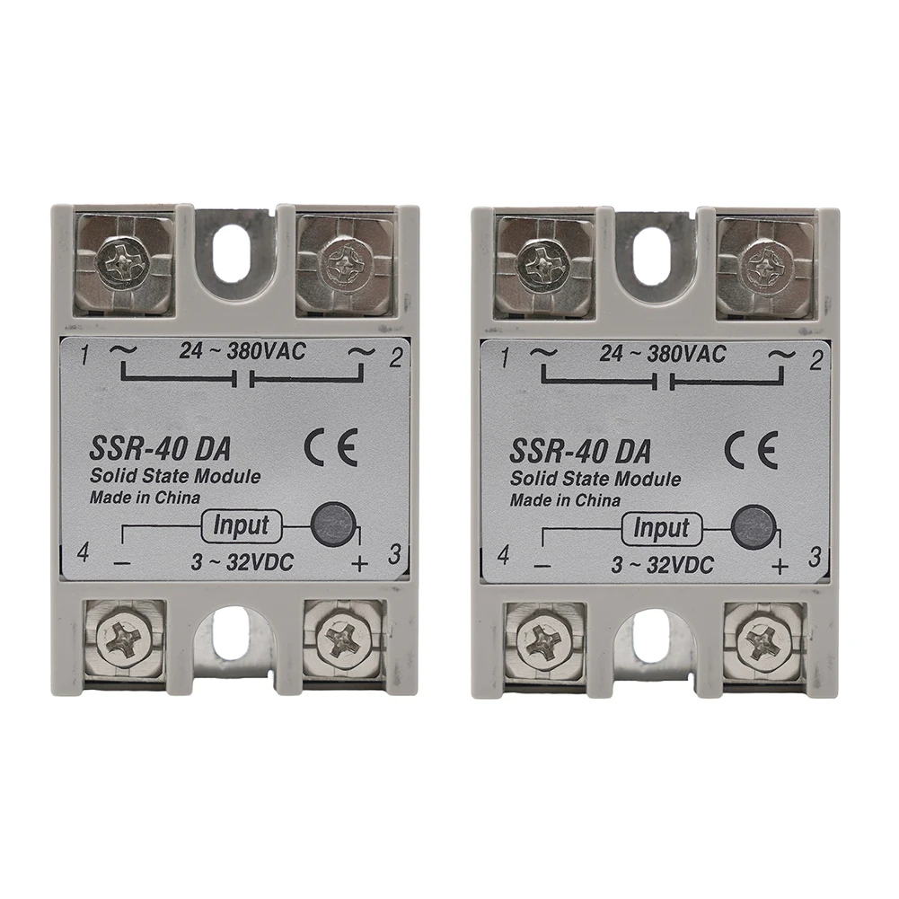 Set of 2 SSR40DA Solid State Relay 3 32VDC Input 24 380VAC Output Reliable for Temperature Control and Process Automation
Set of 2 SSR40DA Solid State Relay 3 32VDC Input 24 380VAC Output Reliable for Temperature Control and Process Automation