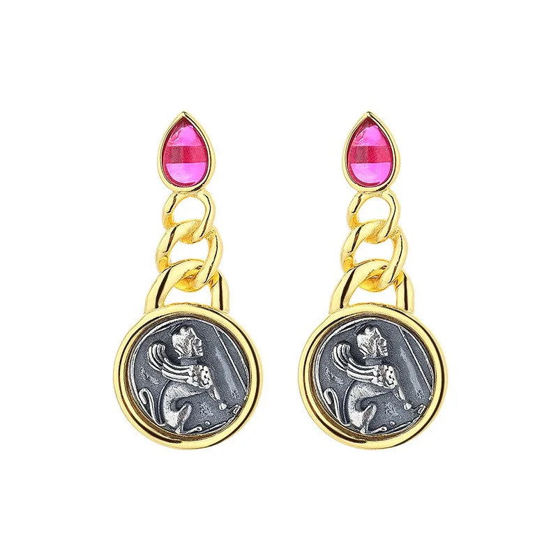 SS-1 ZFSILVER 925 Silver Fashion High Quality Luxury Gold Retro Sphinx Ancient Coins Earrings Jewelry Women Match-all Gift Girl
SS-1 ZFSILVER 925 Silver Fashion High Quality Luxury Gold Retro Sphinx Ancient Coins Earrings Jewelry Women Match-all Gift Girl