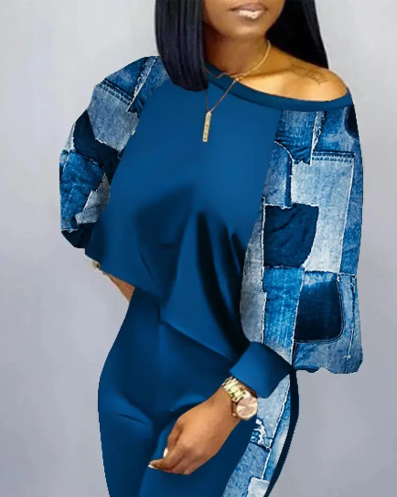 Женский комплект из двух предметов: топ с открытыми плечами и леггинсы в стиле пэчворк – идеальный выбор для повседневных образов.
Женский комплект из двух предметов: топ с открытыми плечами и леггинсы в стиле пэчворк – идеальный выбор для повседневных образов.