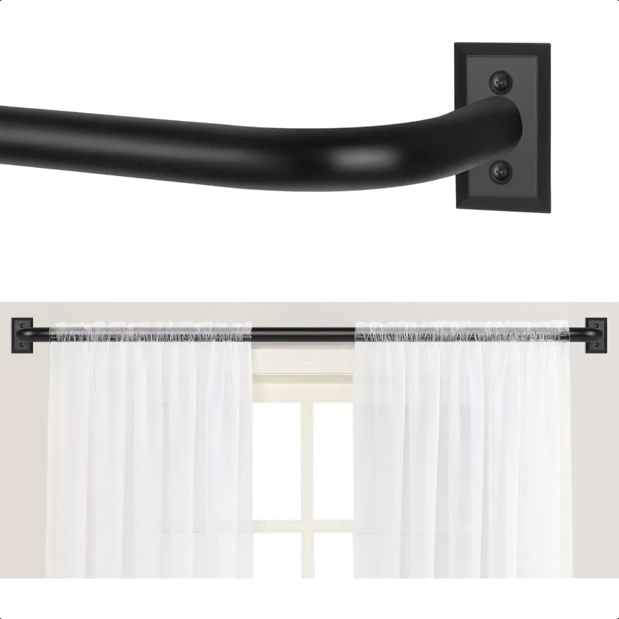 Black Wrap Around Curtain Rods 66 to 120:Blackout Heavy Duty Adjustable Long Window Curtain Rod Room Darkening Modern Industria
Black Wrap Around Curtain Rods 66 to 120:Blackout Heavy Duty Adjustable Long Window Curtain Rod Room Darkening Modern Industria