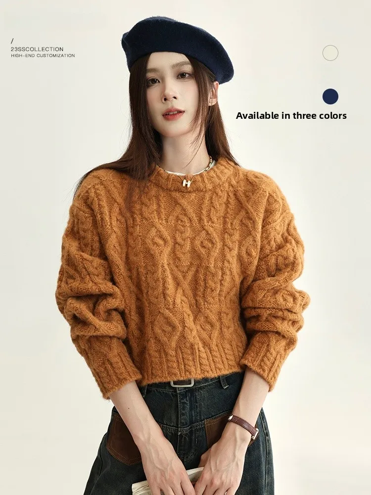 Yang Bubble Orange Knitted Sweater round Ne ort Thi Women's Winter Faionable Slimming Top Comfortable Warm Long Sve
Yang Bubble Orange Knitted Sweater round Ne ort Thi Women's Winter Faionable Slimming Top Comfortable Warm Long Sve