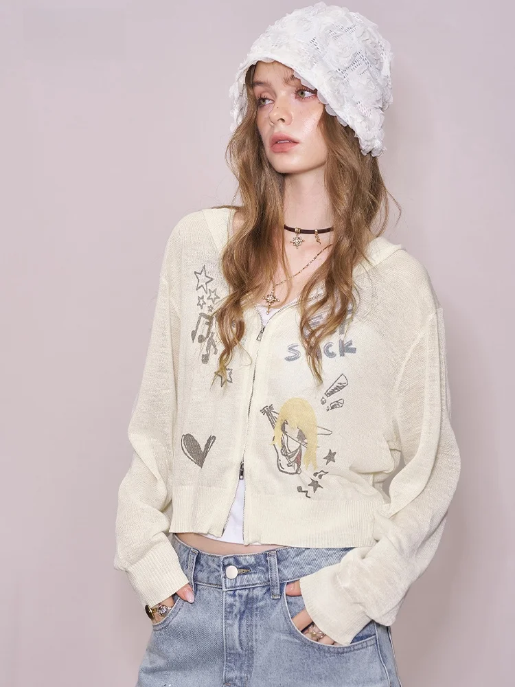 Sweet Cool Fairy ket Printed Knitted Hooded Thin Outerwear Spring Cardigan Women's Casual V-ne Long Sve Regular Fit
Sweet Cool Fairy ket Printed Knitted Hooded Thin Outerwear Spring Cardigan Women's Casual V-ne Long Sve Regular Fit