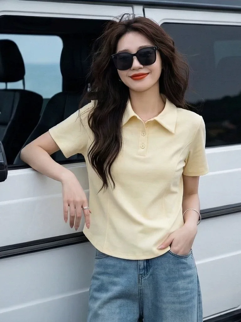 95% Cotton Collar Short Sleeve T-Shirt Women's Loose Fit Slimming Summer New Style plus Size Casual Comfortable Top
95% Cotton Collar Short Sleeve T-Shirt Women's Loose Fit Slimming Summer New Style plus Size Casual Comfortable Top