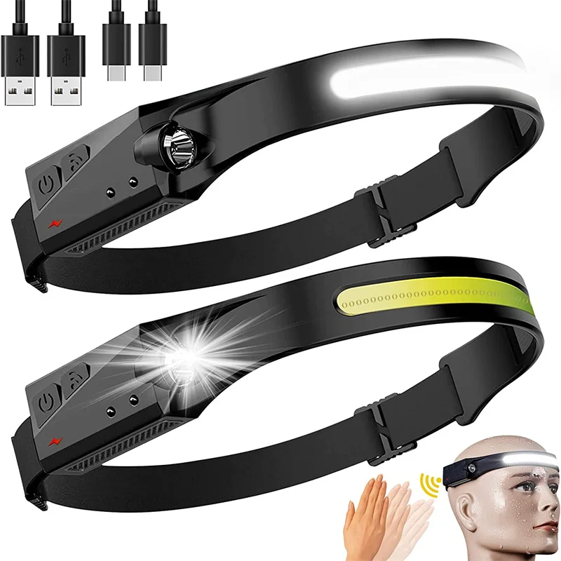 2 Packs COB Motion Sensors Headlamps 5 Modes Rechargeable LED Headlight USB Charging Waterproof Head Lamp Flashlight For Cycling
2 Packs COB Motion Sensors Headlamps 5 Modes Rechargeable LED Headlight USB Charging Waterproof Head Lamp Flashlight For Cycling
