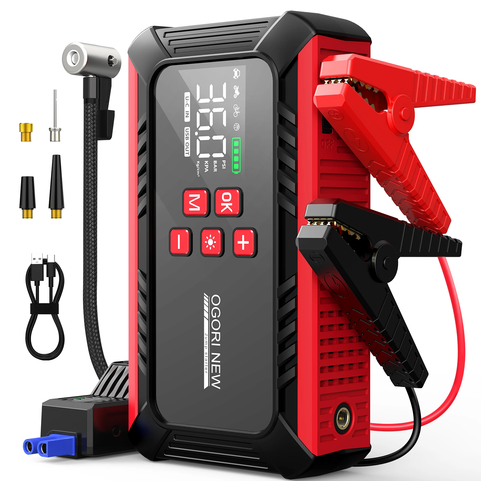 Car Jump Starter With Air Compressor Power Bank Starting Device Portable Charger Emergency Booster 12V Car Battery Jump Starter
Car Jump Starter With Air Compressor Power Bank Starting Device Portable Charger Emergency Booster 12V Car Battery Jump Starter