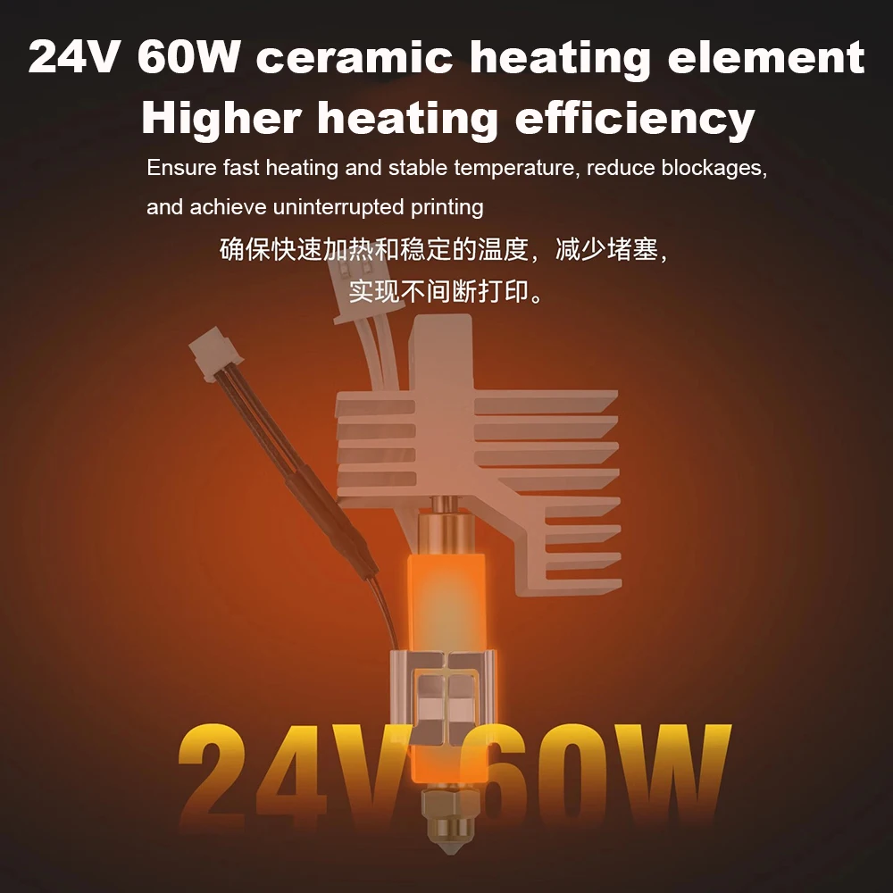 Hotend Kit For Elegoo Centauri 3D Printer Hot End 24V 60W Ceramic Heating Rod Bimetal Nozzle For Centauri Print Head
Hotend Kit For Elegoo Centauri 3D Printer Hot End 24V 60W Ceramic Heating Rod Bimetal Nozzle For Centauri Print Head