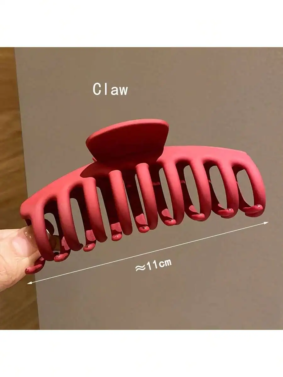 Matte Red Plastic Claw Hair Clip For Women 11cm Hair Accessory
Matte Red Plastic Claw Hair Clip For Women 11cm Hair Accessory