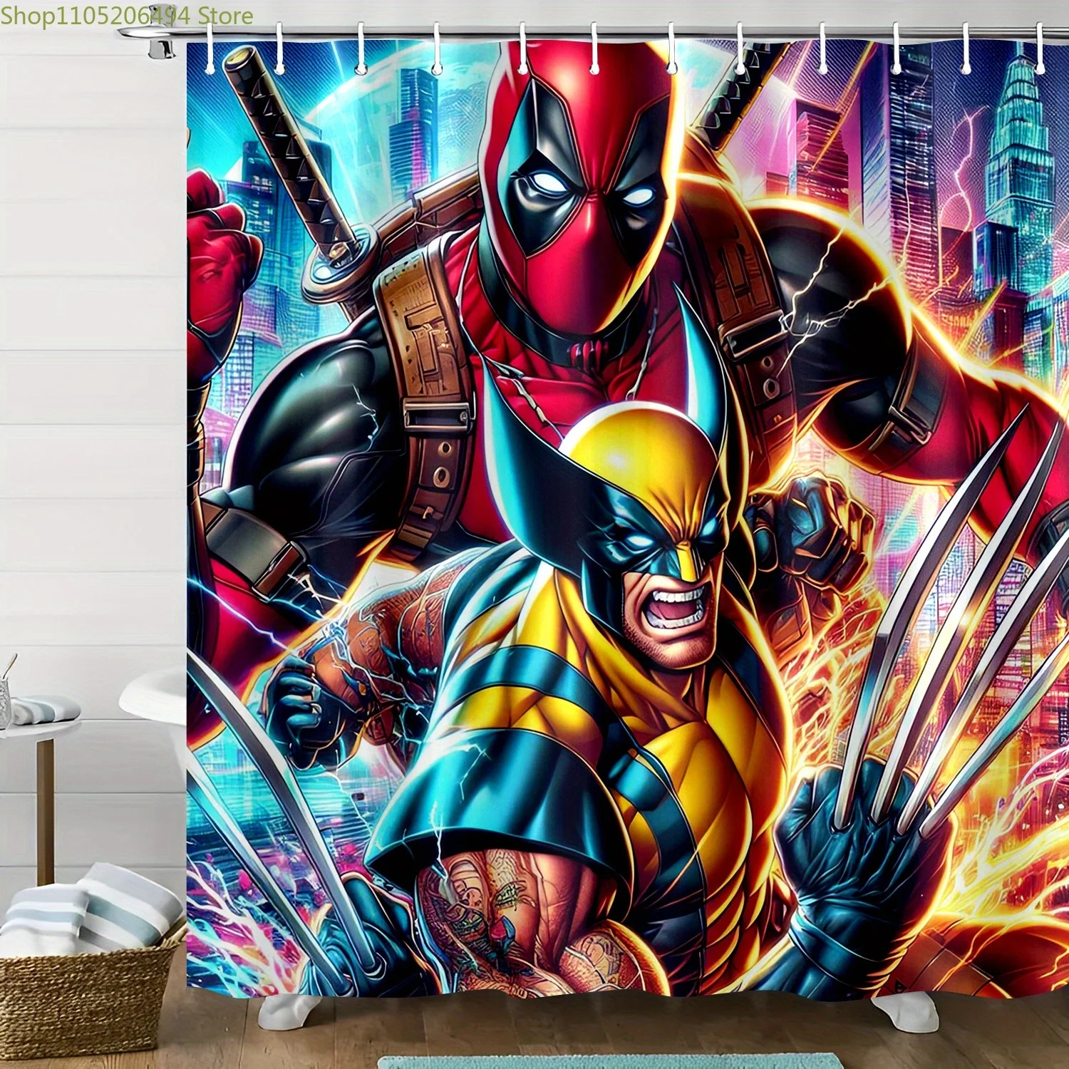 1pc Marvel Shower Curtain Printed Shower Curtain with Hooks,, Window and Wall, Bathtub Bathroom Home Decor Shower Curtain, Mu
1pc Marvel Shower Curtain Printed Shower Curtain with Hooks,, Window and Wall, Bathtub Bathroom Home Decor Shower Curtain, Mu