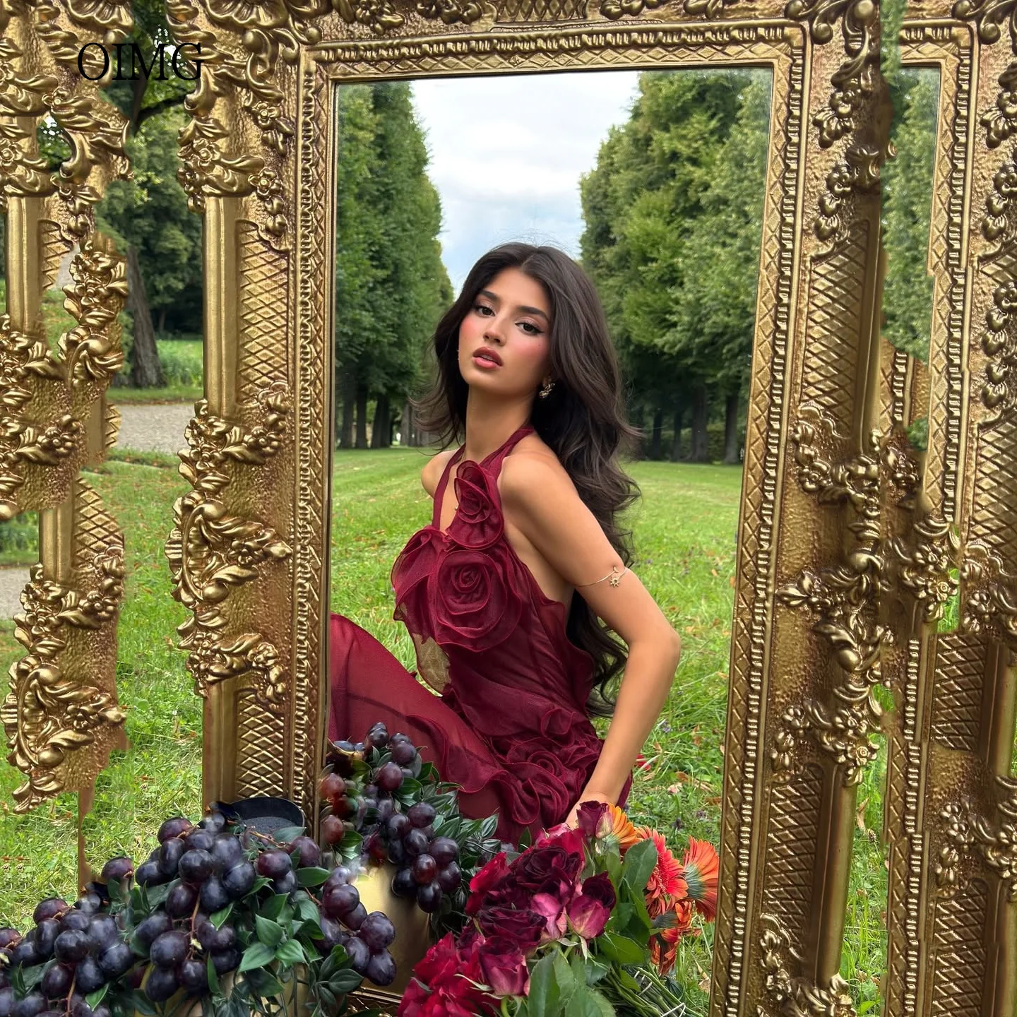 OIMG Sexy V Neck Burgundy Mermaid Prom Gowns Backless 3D Flowers Formal Party Gown Floor Length Evening Dress Customized
OIMG Sexy V Neck Burgundy Mermaid Prom Gowns Backless 3D Flowers Formal Party Gown Floor Length Evening Dress Customized