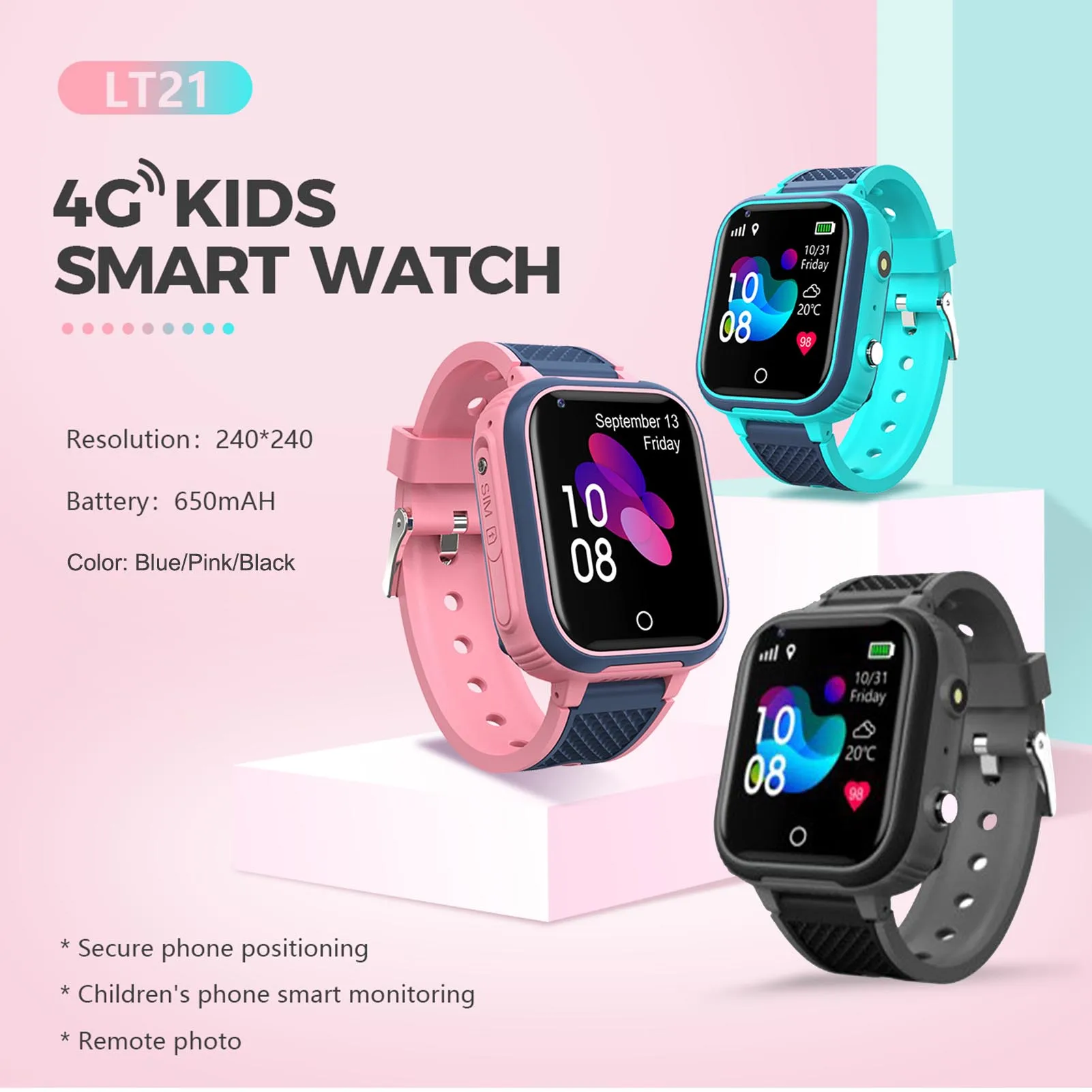 LT21 4G Smart Watch Kids GPS WIFI Video Call SOS IP67 Waterproof Child Smartwatch Monitor Tracker Location Phone Watch For Girl
LT21 4G Smart Watch Kids GPS WIFI Video Call SOS IP67 Waterproof Child Smartwatch Monitor Tracker Location Phone Watch For Girl