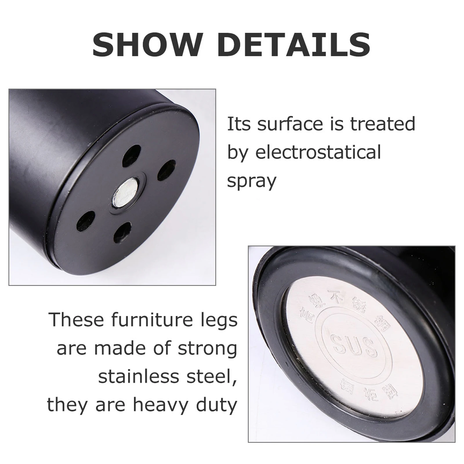 4 pcs Adjustable Stainless Steel Furniture Legs HeavyDuty Round Stand Support Sofa Cabinet Table Black Classic Design
4 pcs Adjustable Stainless Steel Furniture Legs HeavyDuty Round Stand Support Sofa Cabinet Table Black Classic Design