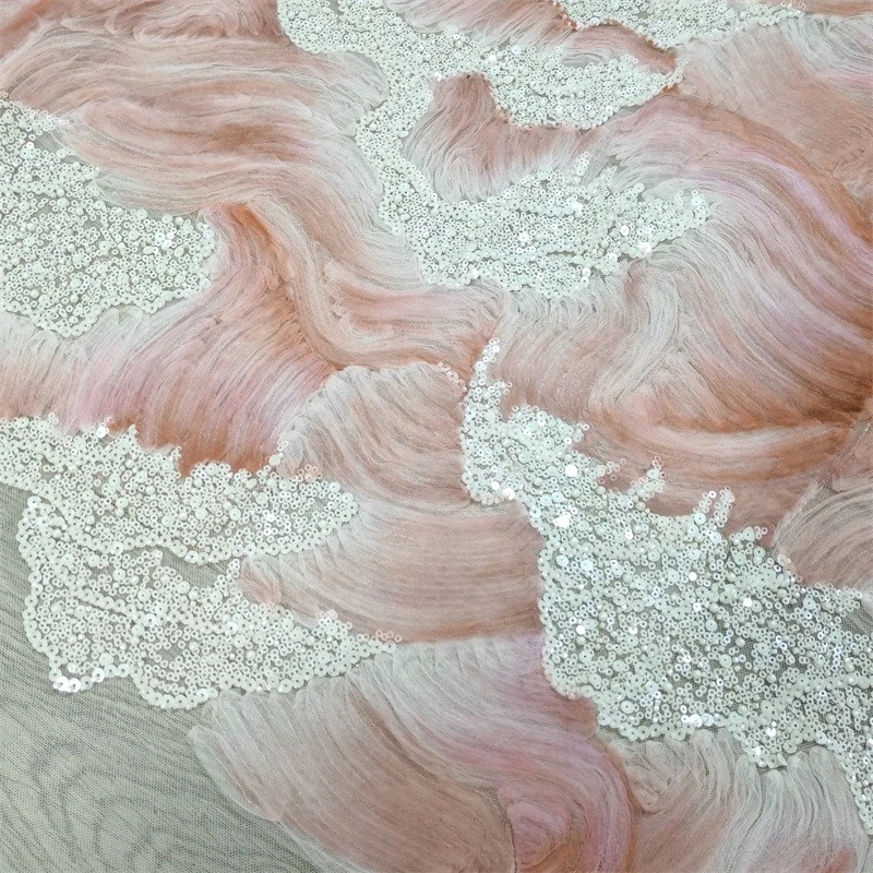 High-luxury wedding dress fabric, bead sequined tape three-in-one embroidery fabric
High-luxury wedding dress fabric, bead sequined tape three-in-one embroidery fabric