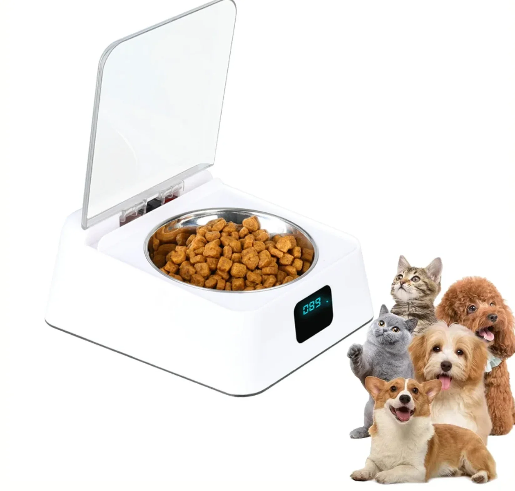 Automatic Cat Feeder with Infrared Sensor Cover Removable Bowl Battery Powered Intelligent Automatic Opening Lid Dog Feeder
Automatic Cat Feeder with Infrared Sensor Cover Removable Bowl Battery Powered Intelligent Automatic Opening Lid Dog Feeder