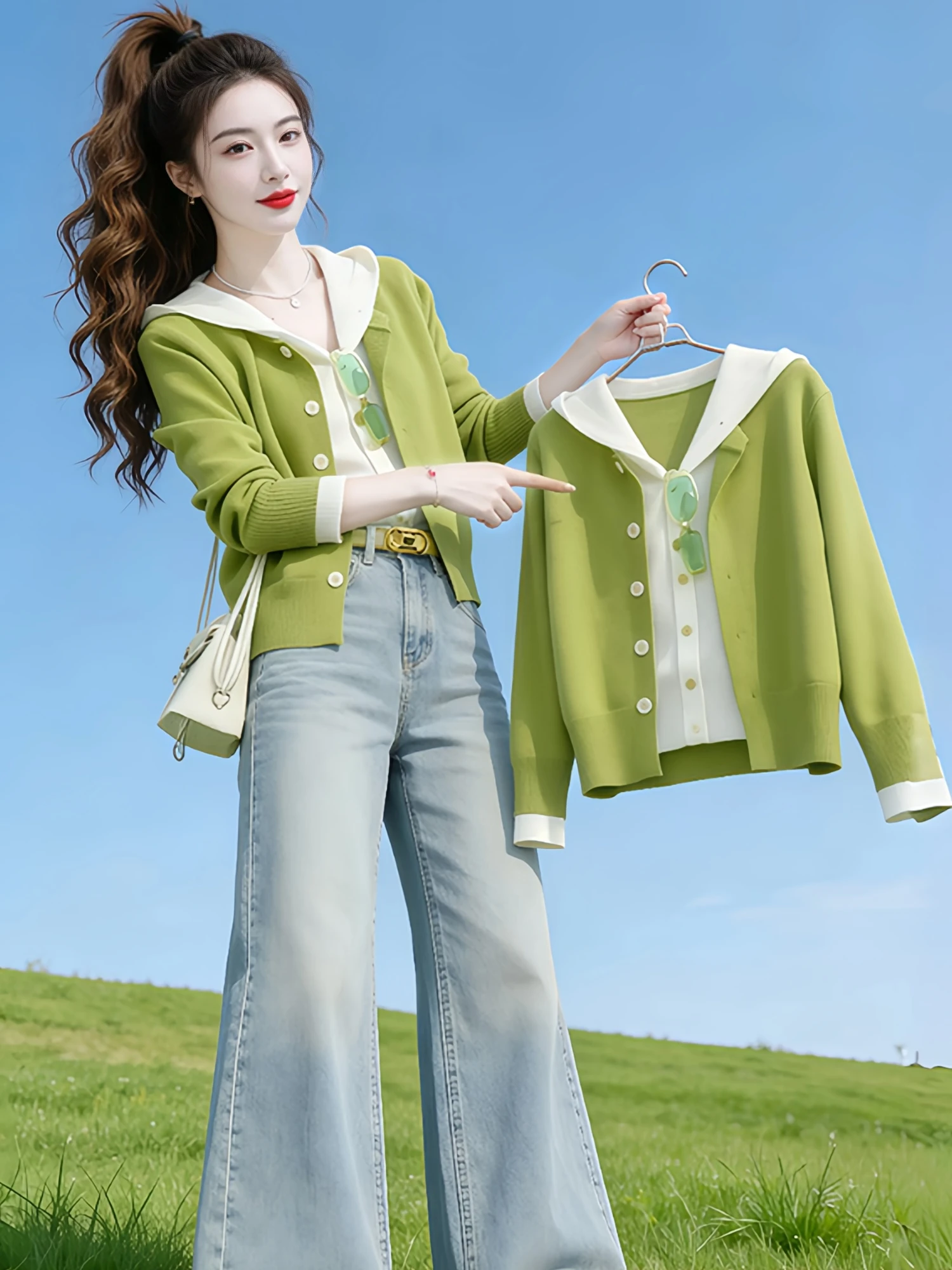 Korean Style Soft Knitted Open Cardigan Women's Sweater Fake Two-Piece Casual Breathable Long Sleeve Regular Fit Daily Wear
Korean Style Soft Knitted Open Cardigan Women's Sweater Fake Two-Piece Casual Breathable Long Sleeve Regular Fit Daily Wear