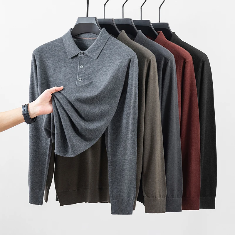 Silk Wool Men Clothes 2025 Autumn Classic Turn Down Wool Polo Shirt Long Sleeve Knitwear Male Casual Knit Tee Shirts Pullovers
Silk Wool Men Clothes 2025 Autumn Classic Turn Down Wool Polo Shirt Long Sleeve Knitwear Male Casual Knit Tee Shirts Pullovers
