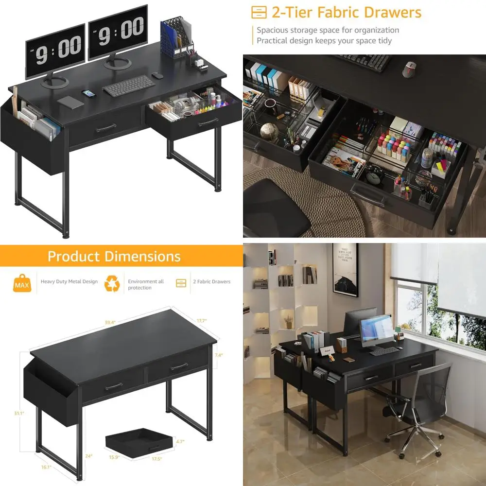 Компактный 40-дюймовый игровой стол с тканевыми ящиками для домашнего офиса и спальни, идеально подходит для учебы и письма
Компактный 40-дюймовый игровой стол с тканевыми ящиками для домашнего офиса и спальни, идеально подходит для учебы и письма