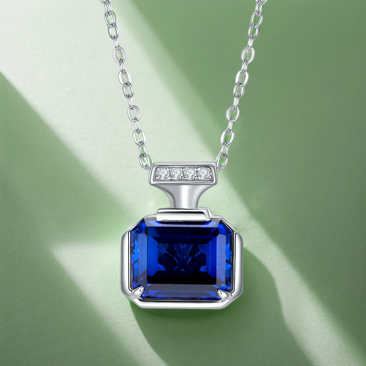Ladies Elegant Rectangular Artificial Sapphire Necklace S925 Silver Simple Fashion Wedding Gift
Ladies Elegant Rectangular Artificial Sapphire Necklace S925 Silver Simple Fashion Wedding Gift