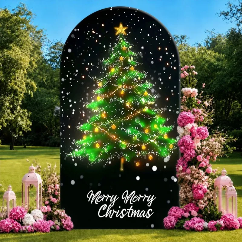 Single Side Arch Backdrop Cover Elegant Christmas Background with Glowing Tree and Snowfall Design Perfect for Festive Party
Single Side Arch Backdrop Cover Elegant Christmas Background with Glowing Tree and Snowfall Design Perfect for Festive Party