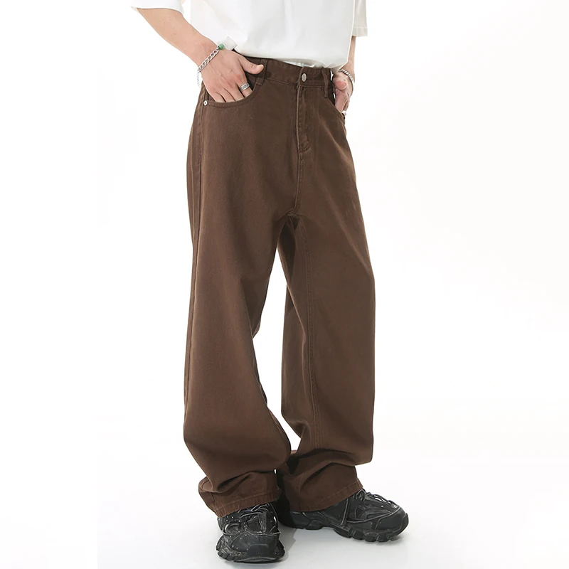 Мужские модные прямые свободные джинсы в корейском стиле, летние универсальные широкие брюки средней высоты, новые мужские уличные брюки
Мужские модные прямые свободные джинсы в корейском стиле, летние универсальные широкие брюки средней высоты, новые мужские уличные брюки