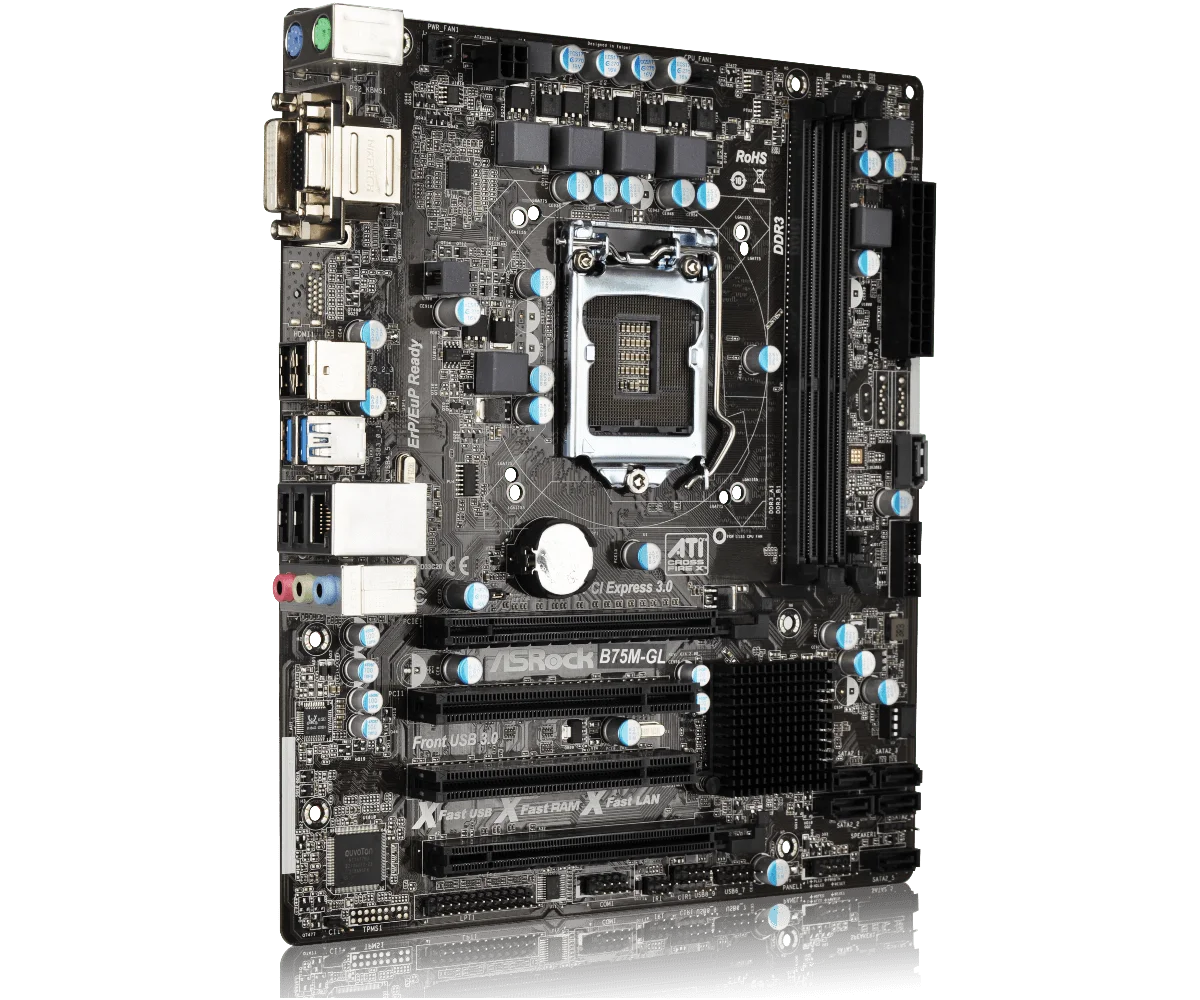 Материнская плата ASRock B75M-GL R2.0 Intel B75 DDR3 16 ГБ Micro ATX с поддержкой i7-3770 i5-3550 i5-3470 i5-2500 i3-3240, используемый процессор
Материнская плата ASRock B75M-GL R2.0 Intel B75 DDR3 16 ГБ Micro ATX с поддержкой i7-3770 i5-3550 i5-3470 i5-2500 i3-3240, используемый процессор