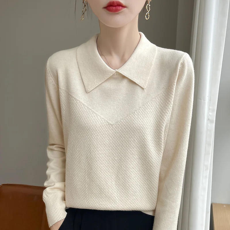 Women Sweaters Solid Polo Collar Long Sleeve Knitted Sweater Autumn Winter Warm Korea Jumppers Vintage Undershirt Pullovers
Women Sweaters Solid Polo Collar Long Sleeve Knitted Sweater Autumn Winter Warm Korea Jumppers Vintage Undershirt Pullovers