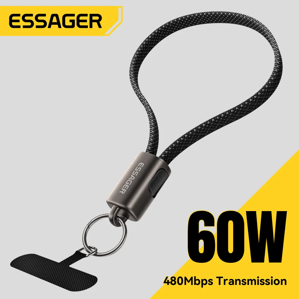 Essager 60W Type C to Type C Lanyard Charging Cable For iPhone 17 16 PD 30W Fast Charging Lightning Cable For iPhone 15 14 13 12
Essager 60W Type C to Type C Lanyard Charging Cable For iPhone 17 16 PD 30W Fast Charging Lightning Cable For iPhone 15 14 13 12