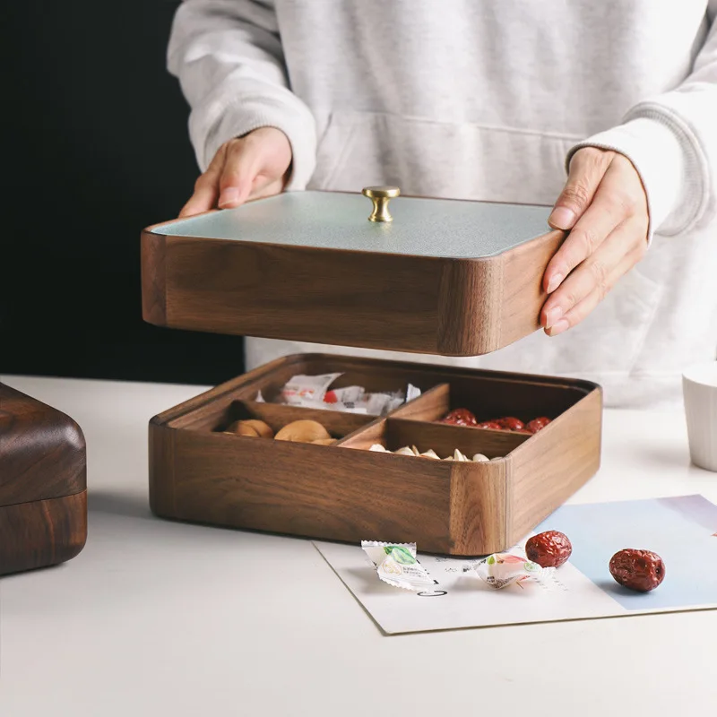 Walnut dried fruit box solid wood candy box household coffee table snack tray compartment storage box
Walnut dried fruit box solid wood candy box household coffee table snack tray compartment storage box