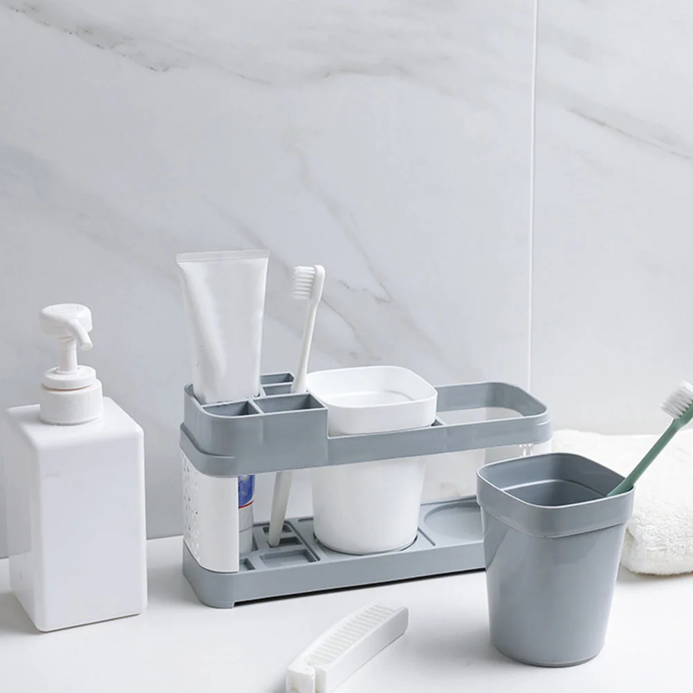 Toothbrush Holder Stand Pp Plastic Desktop Sink Organizer Cup Storage Rack Multifunction Bathroom Shelf For Home Hotel Use Grey
Toothbrush Holder Stand Pp Plastic Desktop Sink Organizer Cup Storage Rack Multifunction Bathroom Shelf For Home Hotel Use Grey