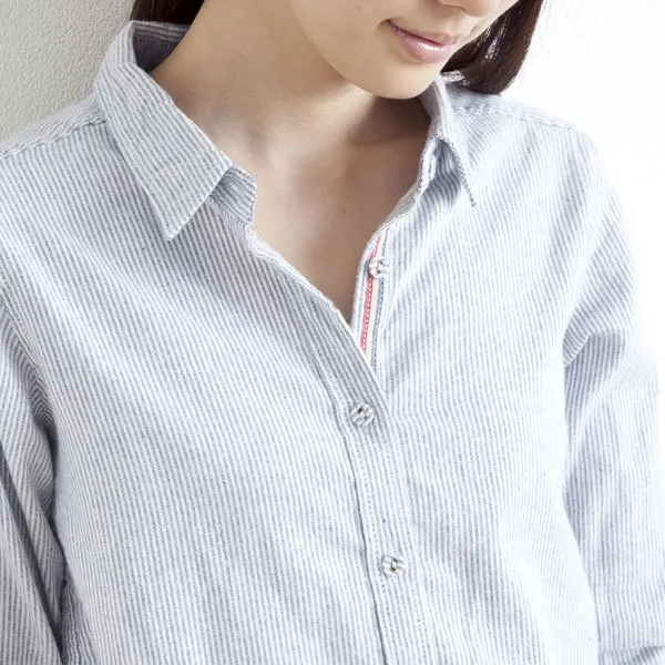 Dave&di Literary And Fresh Brushed Cotton Striped Long Sleeved Shirt For Women In Spring And Autumn Woman Clothes Shirts
Dave&di Literary And Fresh Brushed Cotton Striped Long Sleeved Shirt For Women In Spring And Autumn Woman Clothes Shirts
