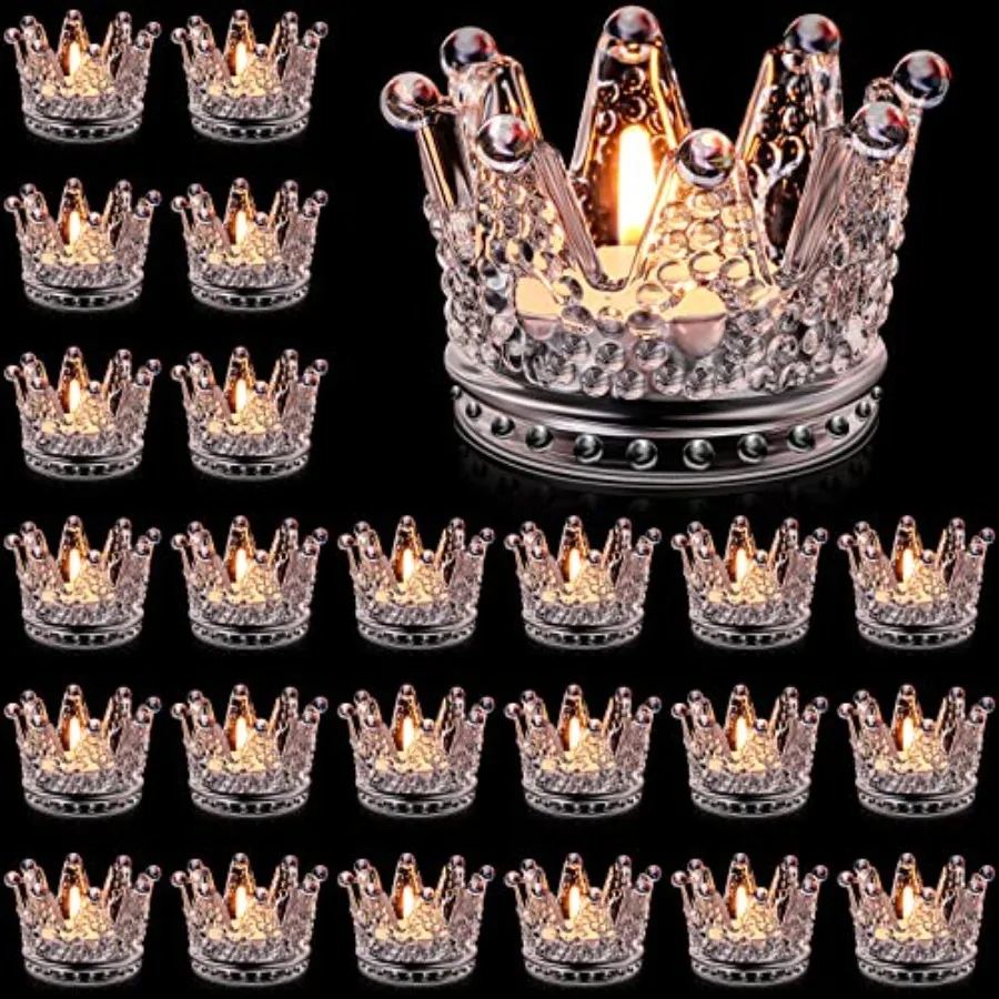 24 Pcs Birthday Clear Crown Votive Candle Holders Glass Crown Tealight Candle Holders Bulk Candlestick Votives for Tables Cente
24 Pcs Birthday Clear Crown Votive Candle Holders Glass Crown Tealight Candle Holders Bulk Candlestick Votives for Tables Cente