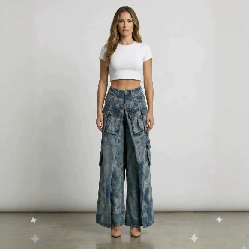 2026 New Cross-border Women's Streetwear Jeans with Symmetrical Slits, Two-piece Skirt-pants Design
2026 New Cross-border Women's Streetwear Jeans with Symmetrical Slits, Two-piece Skirt-pants Design