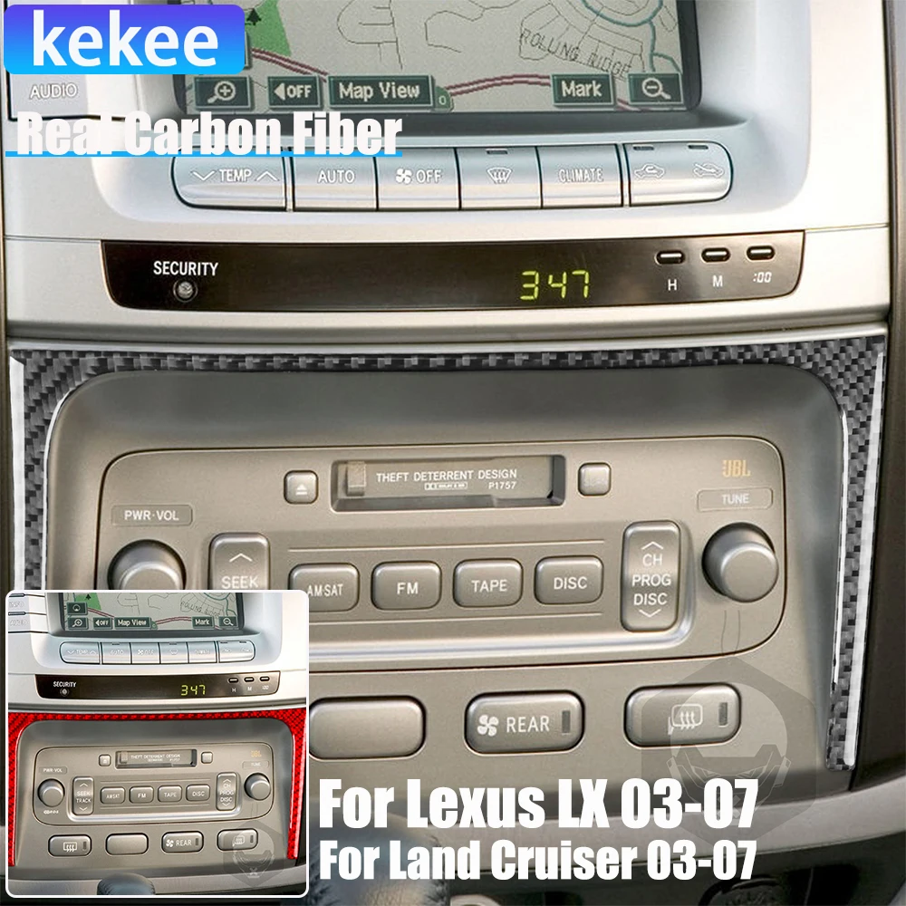 Настоящее углеродное волокно, автомобильные аксессуары, центральная накладка на радио, мягкая наклейка для Lexus LX для Toyota Land Cruiser 2003-2007
Настоящее углеродное волокно, автомобильные аксессуары, центральная накладка на радио, мягкая наклейка для Lexus LX для Toyota Land Cruiser 2003-2007
