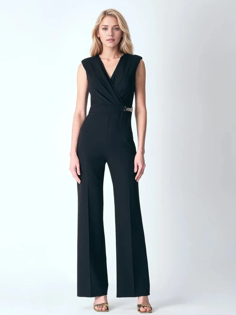 OL Style Elegant All Black Jumpsuits Summer Clothing Women Sleeveless V-Neck Long Rompers Playsuits One Pieces Overalls Outfits
OL Style Elegant All Black Jumpsuits Summer Clothing Women Sleeveless V-Neck Long Rompers Playsuits One Pieces Overalls Outfits