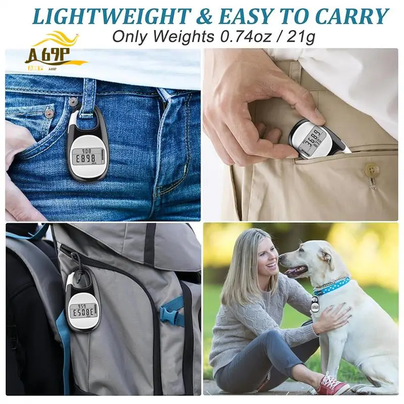 A69P-3D Pedometer For Walking Steps And Miles, Portable Step Counter For Walking With Distance
A69P-3D Pedometer For Walking Steps And Miles, Portable Step Counter For Walking With Distance
