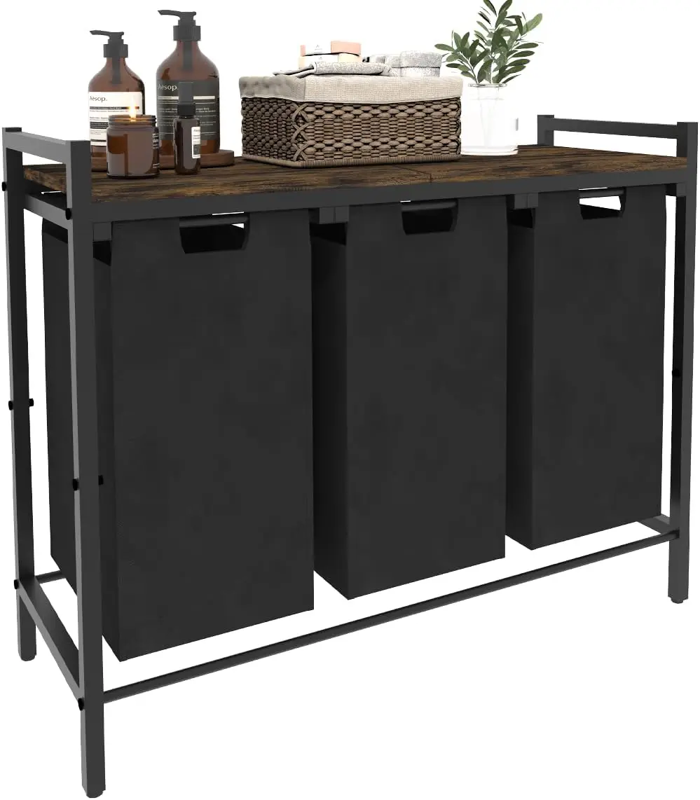 Large Laundry Hamper with 3 Removable Sorter Bags, Freestanding Clothes Basket Organizer for Home Use
Large Laundry Hamper with 3 Removable Sorter Bags, Freestanding Clothes Basket Organizer for Home Use