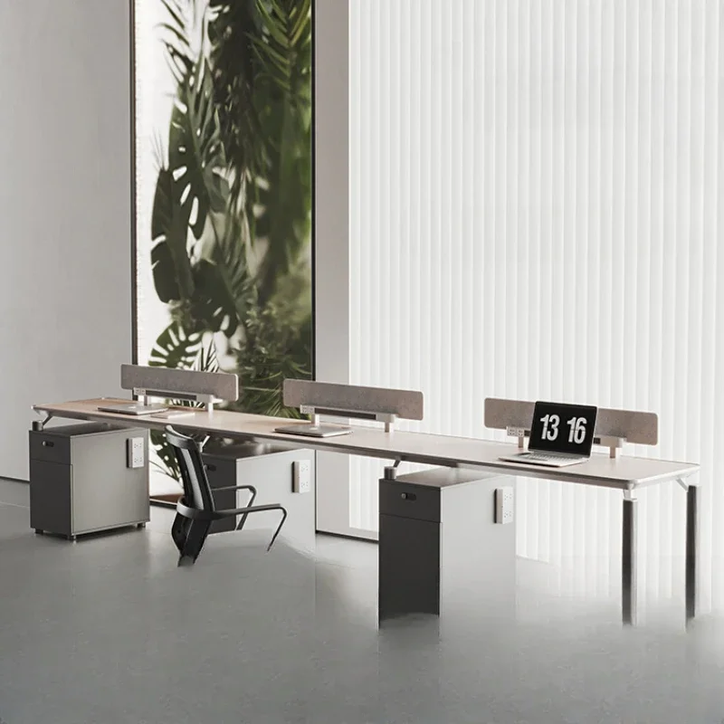 Three Person Office Desk and Chair Combination Employee Workstation Employee Computer Creativity Minimalist Modern Company
Three Person Office Desk and Chair Combination Employee Workstation Employee Computer Creativity Minimalist Modern Company