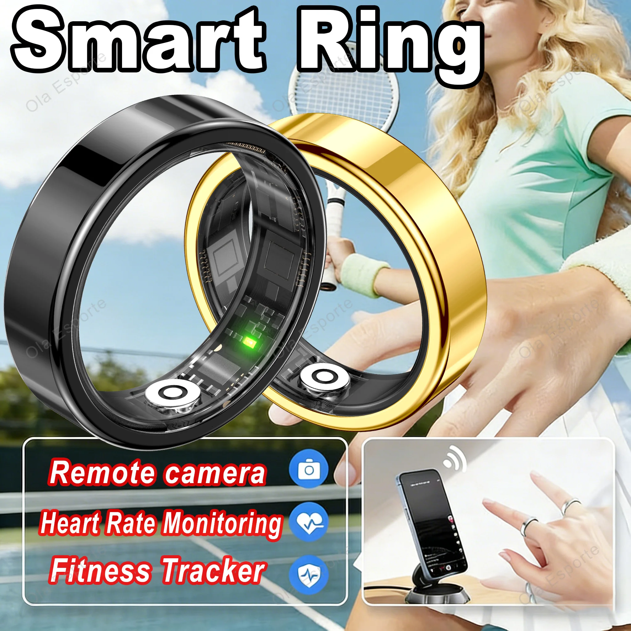 Smart Ring 2026 Women Heart Rate Blood Pressure Blood Oxygen Sleep Monitoring Control Photo Capture Multi-Sport Mode Smartring
Smart Ring 2026 Women Heart Rate Blood Pressure Blood Oxygen Sleep Monitoring Control Photo Capture Multi-Sport Mode Smartring