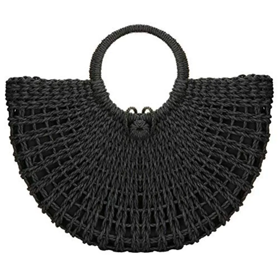 Handwoven Rattan Top-handle Bag for Women Bohemian Round Straw Tote Bag Beach Large Carrying Handbag
Handwoven Rattan Top-handle Bag for Women Bohemian Round Straw Tote Bag Beach Large Carrying Handbag