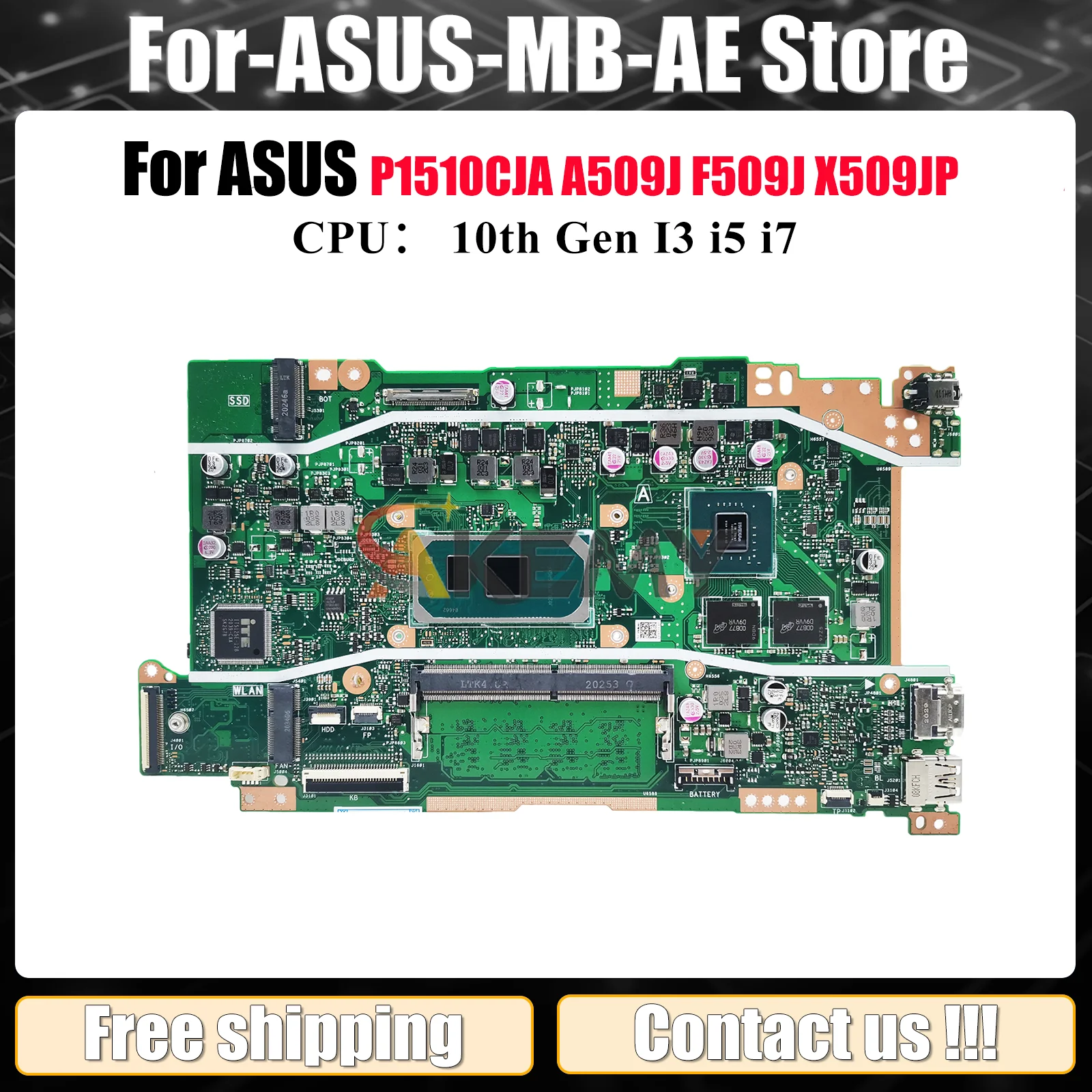 X509JP Laptop Motherboard For ASUS F509J X509JP X409J X509JB A509J Y4200J P1510CJA F409J A409J R409J Mainboard 10th Gen I3 i5 i7
X509JP Laptop Motherboard For ASUS F509J X509JP X409J X509JB A509J Y4200J P1510CJA F409J A409J R409J Mainboard 10th Gen I3 i5 i7