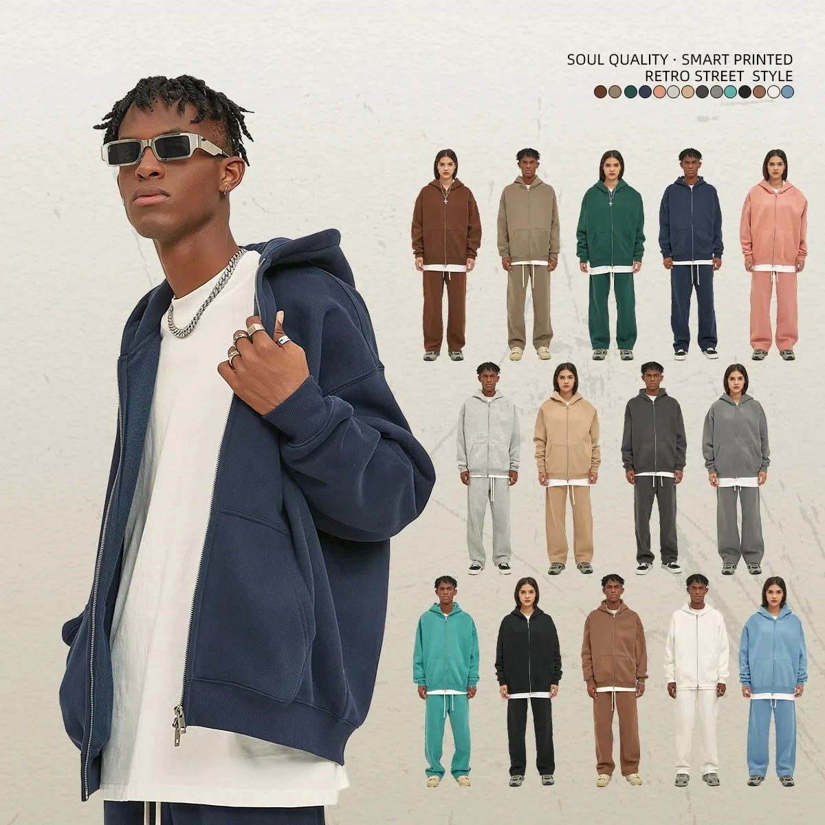 Мужская бархатная толстовка на молнии с двойной головкой 350 г, свободный кардиган, осень-зима 202, новая модная повседневная уличная одежда, сплошной цвет
Мужская бархатная толстовка на молнии с двойной головкой 350 г, свободный кардиган, осень-зима 202, новая модная повседневная уличная одежда, сплошной цвет