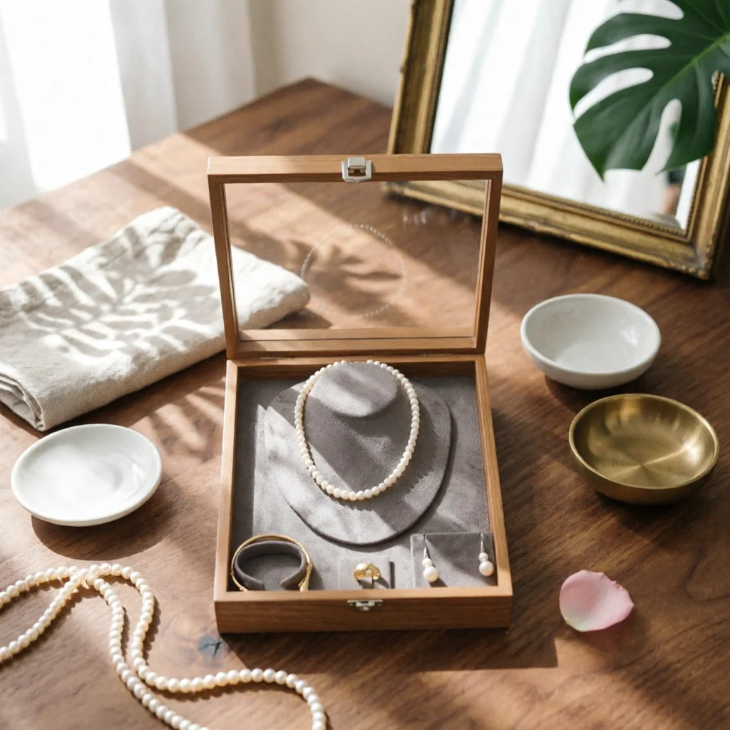 Glass Lid Jewelry Box Divided Interior Velvet Lined Jewelry Box Storage Item Wood Grain Removable Compartments
Glass Lid Jewelry Box Divided Interior Velvet Lined Jewelry Box Storage Item Wood Grain Removable Compartments