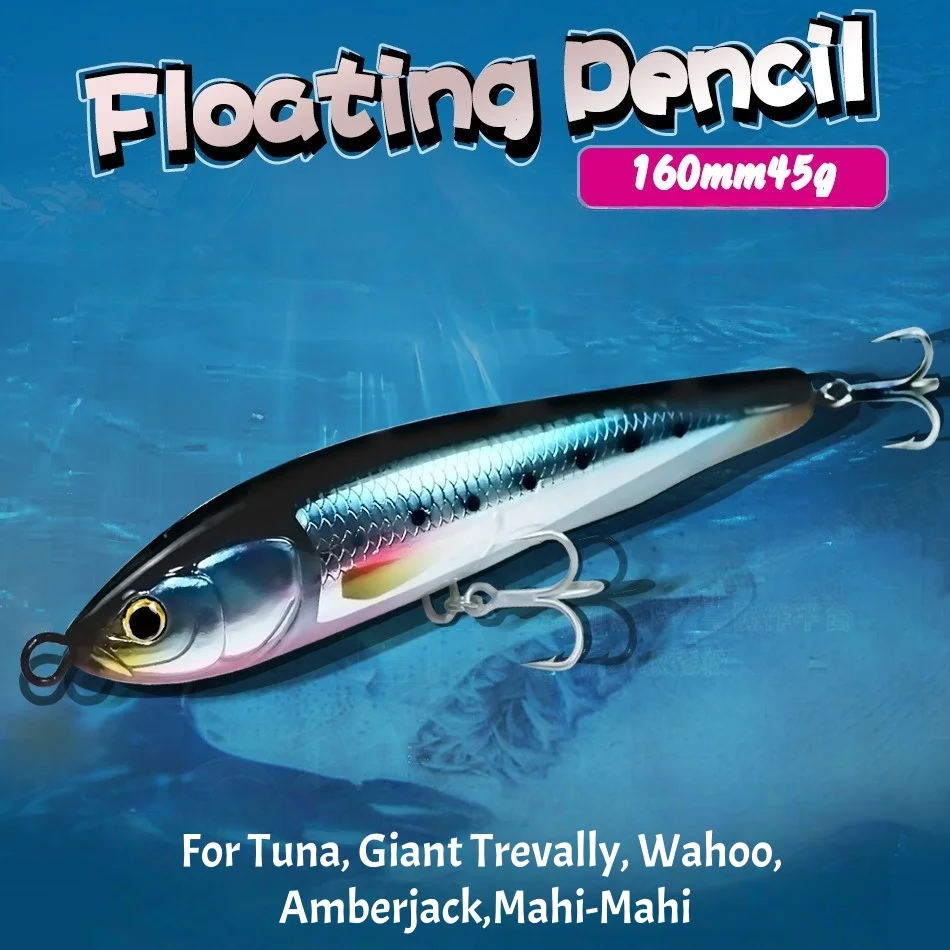 Swolfy 4pcs 160mm 45g Floating Pencil Lure Topwater Hard Bait Long Casting Wobblers Fishing Tackle for Pike Bass Sea Fishing
Swolfy 4pcs 160mm 45g Floating Pencil Lure Topwater Hard Bait Long Casting Wobblers Fishing Tackle for Pike Bass Sea Fishing