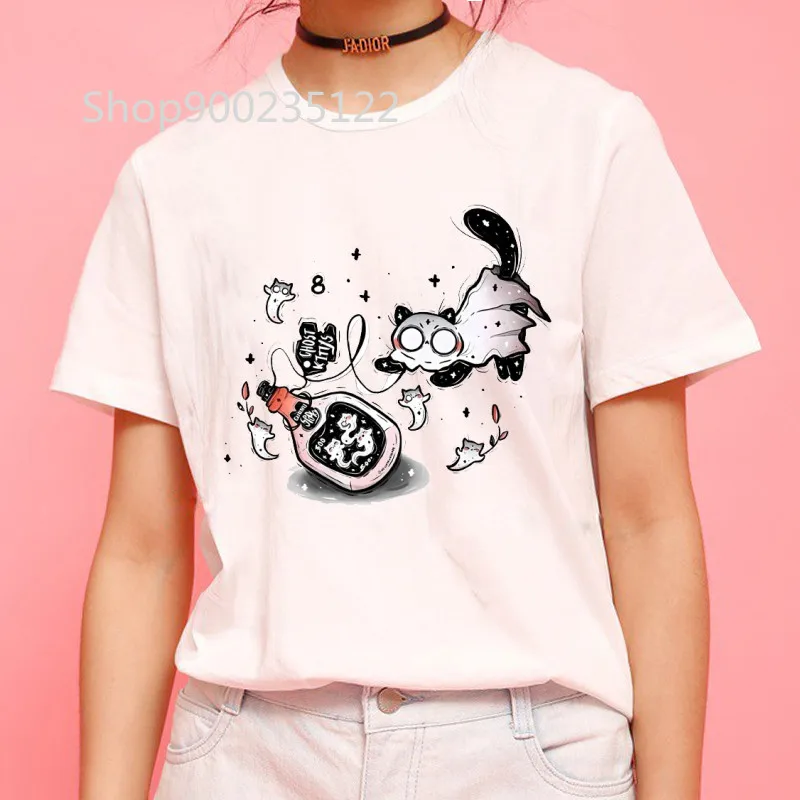 Horror Witchy Magic Cat T-shirts for Women print Aesthetic T Shirt Harajuku Graphic T Shirts funny Short Sleeve Woman Clothes
Horror Witchy Magic Cat T-shirts for Women print Aesthetic T Shirt Harajuku Graphic T Shirts funny Short Sleeve Woman Clothes