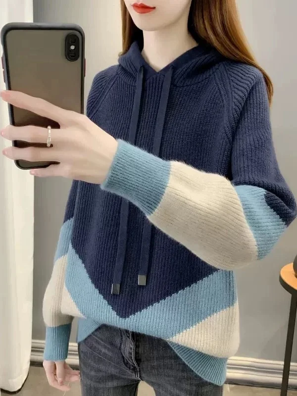 Thiened Long Sve Knitted Base irt Women's Overhead Loose Casual ort Sle Sweatirt Hat irt Autumn Winter Stripe
Thiened Long Sve Knitted Base irt Women's Overhead Loose Casual ort Sle Sweatirt Hat irt Autumn Winter Stripe