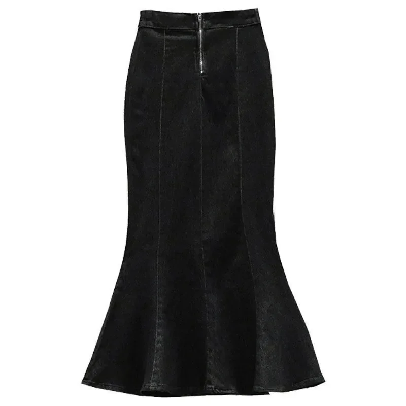 High Waist Mermaid Denim Skirt Women Summer Trumpet Split Long Skirts Woman Korean Style Hip-Wrap Flare Middle Skirt Y2k
High Waist Mermaid Denim Skirt Women Summer Trumpet Split Long Skirts Woman Korean Style Hip-Wrap Flare Middle Skirt Y2k