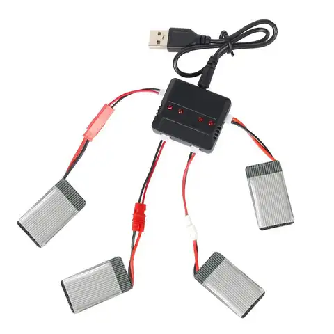 3.7V Lipo 4 In 1 USB Charger For E010 H31 X4 Syma X5SW X5C X5HW RC Boat Car Drone Helicopter Parts Accessories